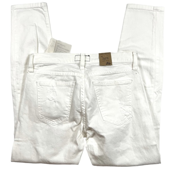 Current Elliot The Stiletto White Tattered Distressed Jeans Size 26 NWT - Picture 9 of 12